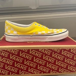 Size 8 Womens Yellow Checkered Vans